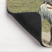 野球の選手が2塁で放たれる マウスパッド (コーナー)