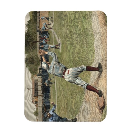 野球の選手が2塁で放たれる マグネット (縦)