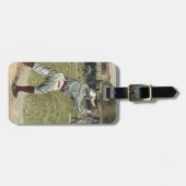 野球の選手が2塁で放たれる ラゲッジタグ (正面横)