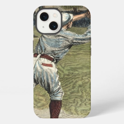野球の選手が2塁で放たれる iPhoneケース (裏面)