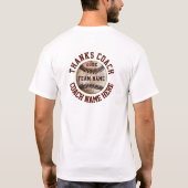 野球の選手名・チーム名・監督名入りコーチ用シャツ Tシャツ (裏面)