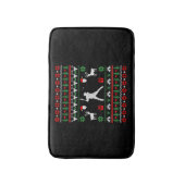 野球の醜いクリスマスセーター バスマット (正面縦)