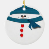 野球の雪だるまのオーナメント セラミックオーナメント (裏面)