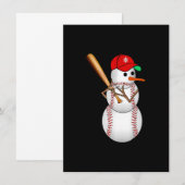 野球の雪だるまボール スノークリスマス Xmas プレゼント M 招待状 (正面/裏面)