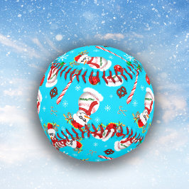 野球の雪だるま クリスマスのお祝いパターン 野球ボール