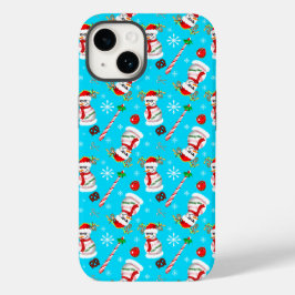 野球の雪だるま クリスマスのお祝い パターン Case-Mate iPhone 14ケース