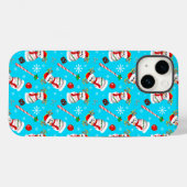 野球の雪だるま クリスマスのお祝い パターン Case-Mate iPhoneケース (裏面 (横))