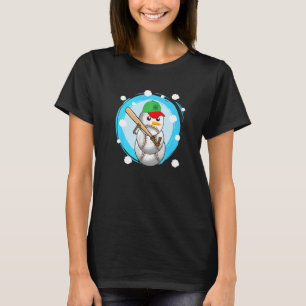 野球の雪だるま ボール 雪 クリスマス Xmas スポーツ Tシャツ