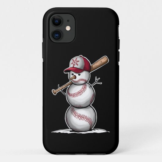 野球の雪だるま 雪玉 クリスマス プレゼント Case-Mate iPhoneケース (裏面)