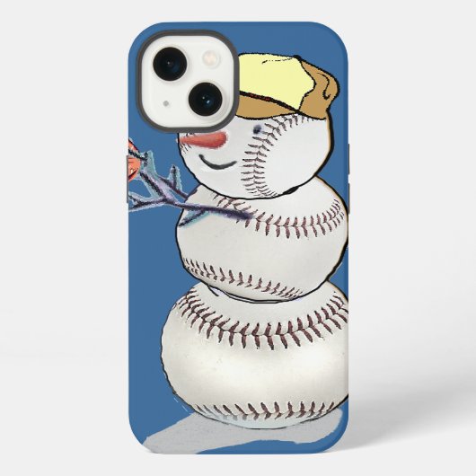 野球の雪だるま iPhoneケース (裏面)