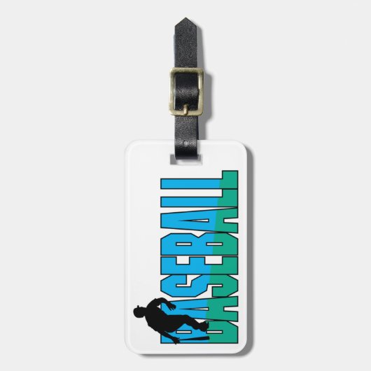 野球の青と緑 ラゲッジタグ (正面縦)