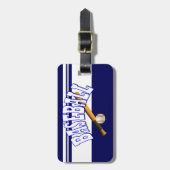 野球の青 ラゲッジタグ (正面縦)