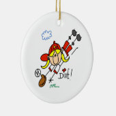 野球の飛び込みの女の子のソフトボールのTシャツおよびギフト セラミックオーナメント (右)