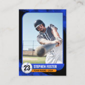 野球の黒青トレーディングカード コーリングカード (正面)