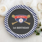 野球の1歳の誕生日パーティー ペーパープレート