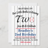 野球の2回目の誕生日招待状 招待状 (正面)