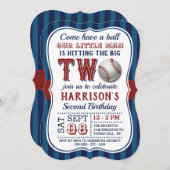 野球の2回目の誕生日招待状 招待状 (正面/裏面)