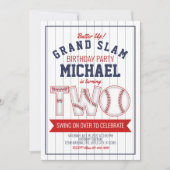 野球の2歳の誕生日パーティー招待状 招待状 (正面)