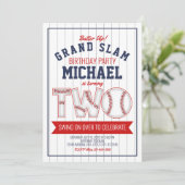 野球の2歳の誕生日パーティー招待状 招待状 (スタンド正面)