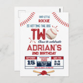 野球の2歳の誕生日男の子 ポストカード (正面/裏面)