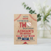 野球の2歳の誕生日男の子 ポストカード (スタンド正面)