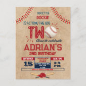 野球の2歳の誕生日男の子 ポストカード (正面)