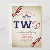 野球の2歳の誕生日 招待状 (正面)