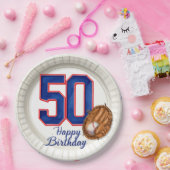 野球の50歳の誕生日 ペーパープレート (パーティー)