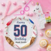 野球の50歳の誕生日 ペーパープレート (パーティー)