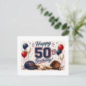 野球の50歳の誕生日 ポストカード (スタンド正面)