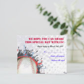 野球の(ばちゃばちゃ)跳ねるのバーの(ユダヤ教の)バル・ミツバーの応答カード 出欠カード (スタンド正面)