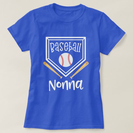 野球のNonnaレディース祖母の野球の試合のギフト Tシャツ (デザイン正面)