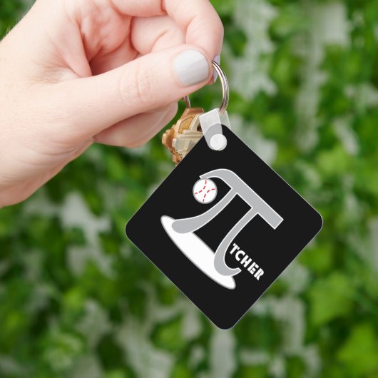 野球のPi-tcherおもしろい - Pi Day Gift キーホルダー (手)