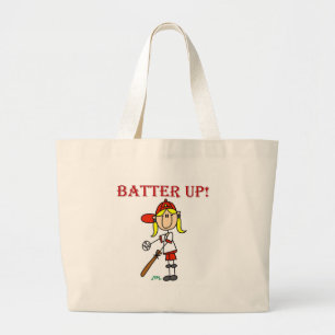 野球のTシャツおよびギフトの上の女の子のねり粉 ラージトートバッグ