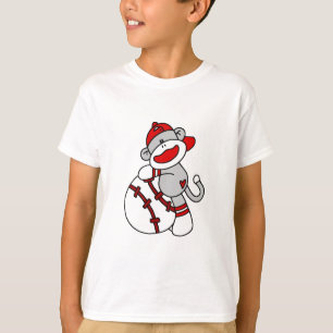 野球のTシャツおよびギフトを持つソックス猿 Tシャツ