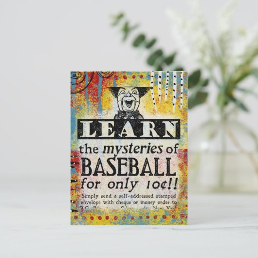 野球はがきの謎 – おもしろいヴィンテージ ポストカード (スタンド正面)