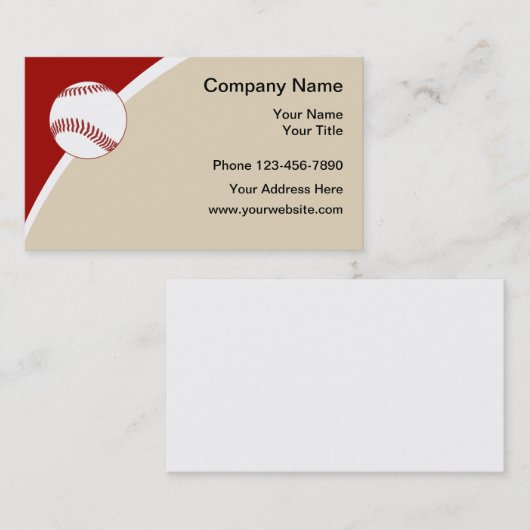 野球はテーマのシンプルな設計を遊ばします 名刺 (正面/裏面)