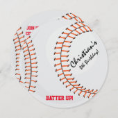 野球はバースデーパーティ招待状を遊ばします 招待状 (正面/裏面)