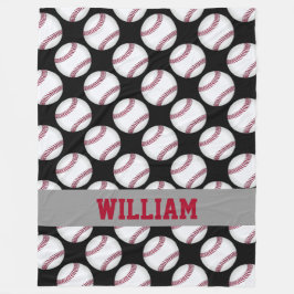 野球はパーソナライズな白黒の赤を遊ばします フリースブランケット