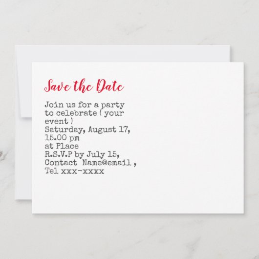 野球はビールで日付をパーティーする 招待状 (裏面)