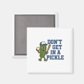 野球はピクル野球のレトロに入おもしろいらない マグネット (正面/裏面)