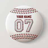 野球はプレーヤー第7および名前をカスタムするをステッチします 缶バッジ (正面)