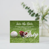 野球はボール、こうもり、グローブでデートを保存 ポストカード (スタンド正面)