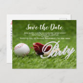 野球はボール、こうもり、グローブでデートを保存 ポストカード (正面/裏面)