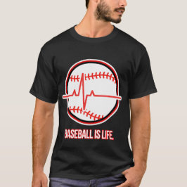 野球は人生 ハートビート パルス グラフィック Tシャツ