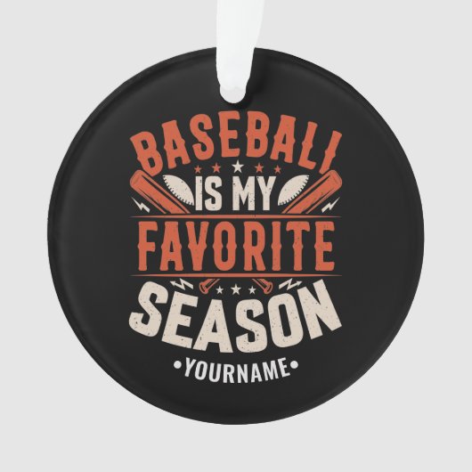 野球は今季お気に入りのだ オーナメント (正面)