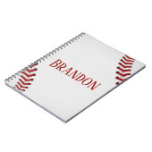 野球は基盤の球の赤く白いゲームの名前をひもで締めます ノートブック (左側)