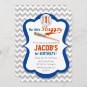 野球は強打者の誕生日の男の子の招待状を遊ばします 招待状 (正面/裏面)