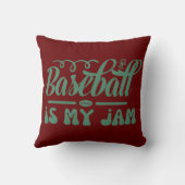 野球は私のジャムタイポグラフィおもしろいー野球だ クッション (裏面)