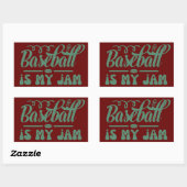 野球は私のジャムタイポグラフィおもしろいー野球だ 長方形シール (シート)